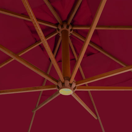 hængeparasol 400x300 cm træstang bordeauxrød