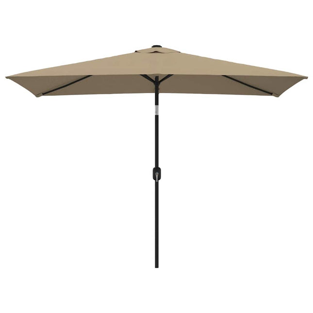 parasol med metalstang 300x200 cm gråbrun