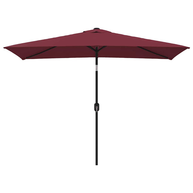 parasol med metalstang 300x200 cm bordeauxrød