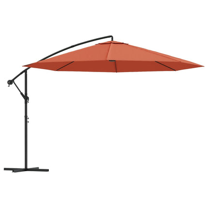 hængeparasol 350 cm aluminiumstang terrakotta