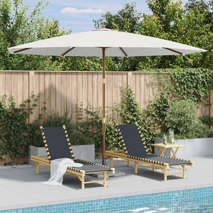 udendørs parasol med træstang 350 cm sandhvid