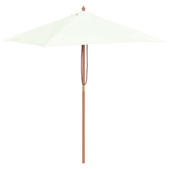 parasol 150x200 cm træstang sandfarvet
