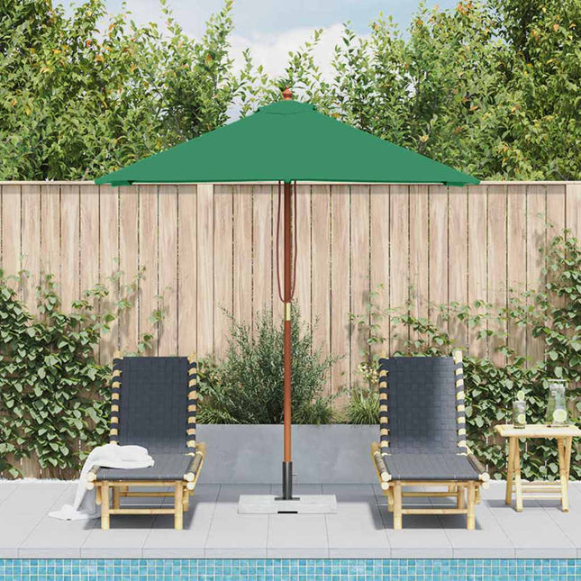 parasol 150x200 cm træstang grøn