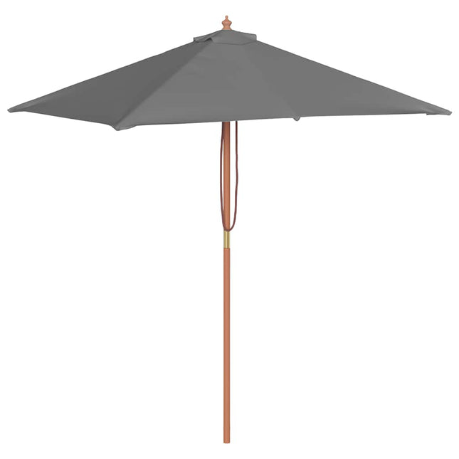parasol 150x200 cm træstang antracitgrå