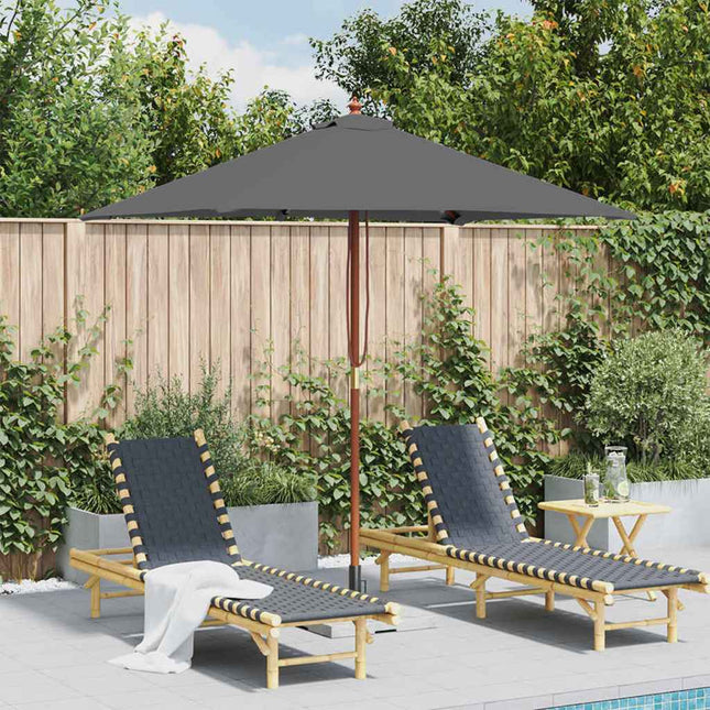 parasol 150x200 cm træstang antracitgrå