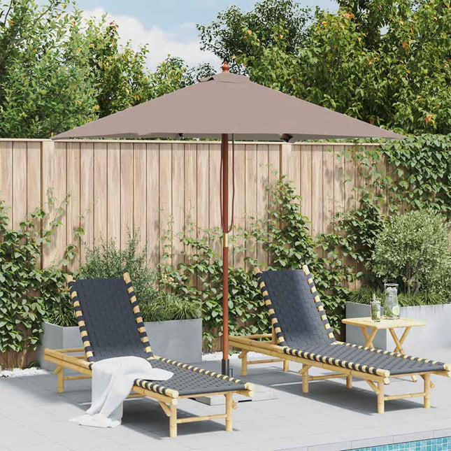 parasol 150x200 cm træstang gråbrun