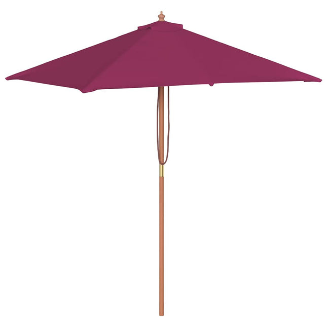 parasol 150x200 cm træstang bordeauxrød