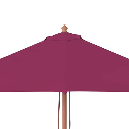 parasol 150x200 cm træstang bordeauxrød