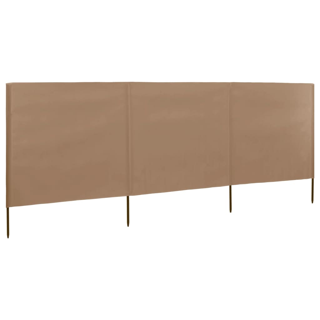 3-panels læsejl stof 400 x 120 cm gråbrun