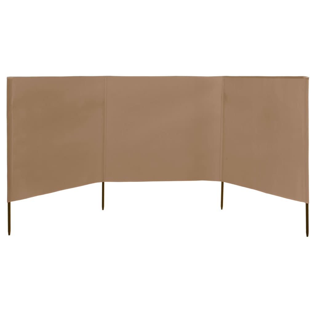 3-panels læsejl stof 400 x 120 cm gråbrun