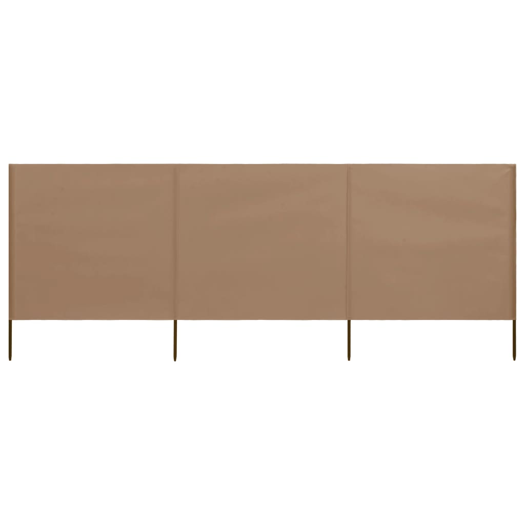 3-panels læsejl stof 400 x 120 cm gråbrun