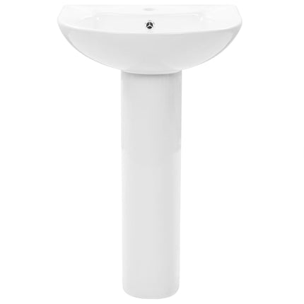 fritstående håndvask med piedestal keramik hvid 520 x 440 x 190 mm