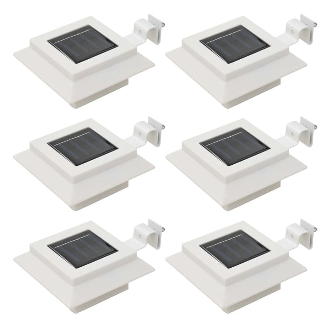LED-solcellelamper 6 stk. 12 cm firkantet hvid