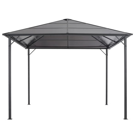 pavillon med tag aluminium 3 x 3 m antracitgrå