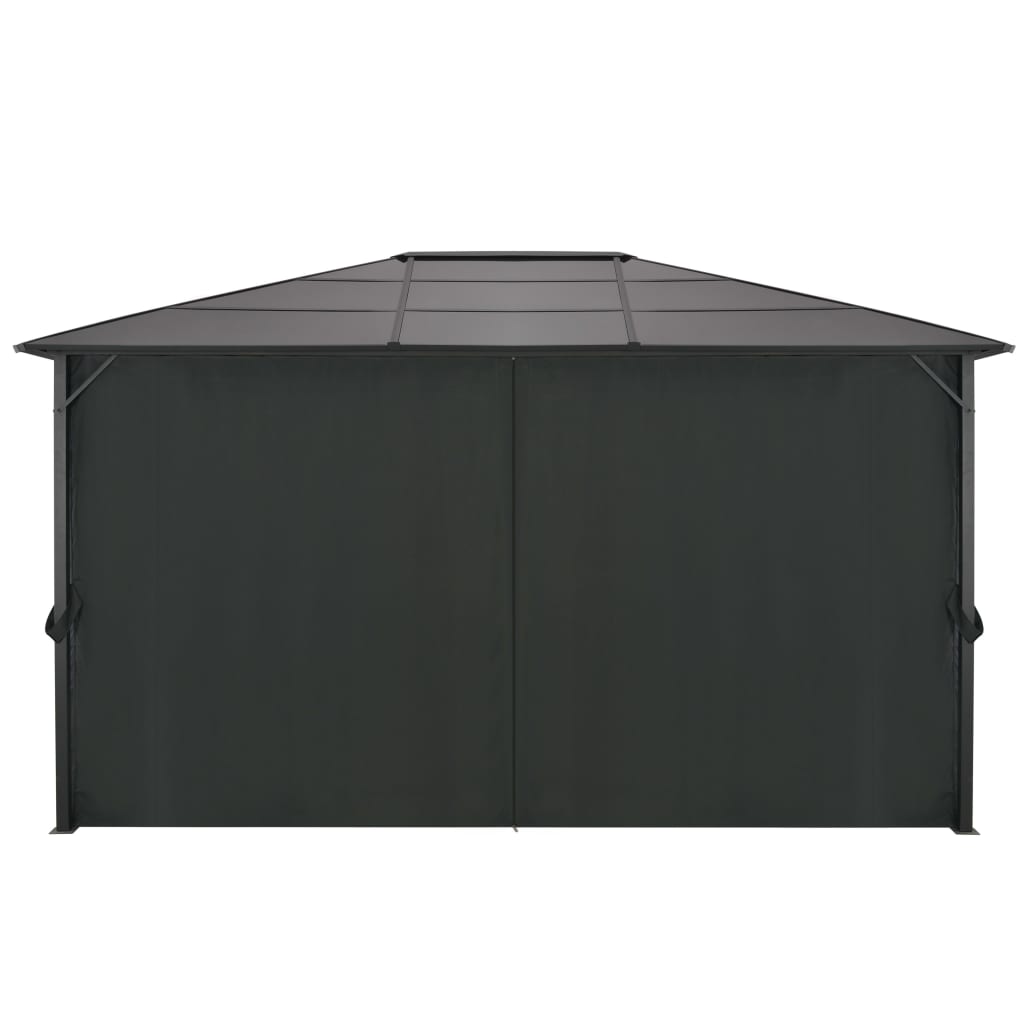 pavillon med gardin aluminium 4 x 3 x 2,6 m sort