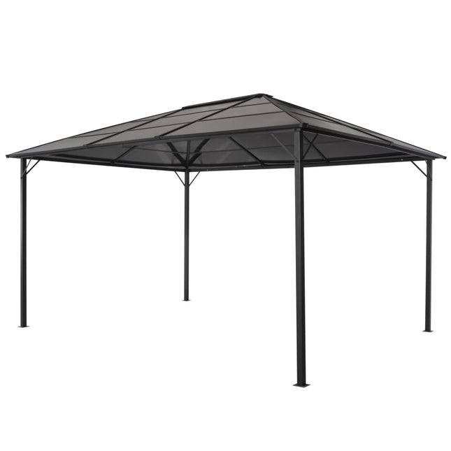 pavillon med tag aluminium 4 x 3 x 2,6 m sort
