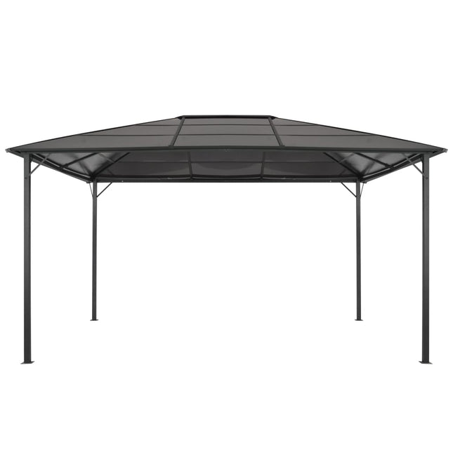 pavillon med tag aluminium 4 x 3 x 2,6 m sort