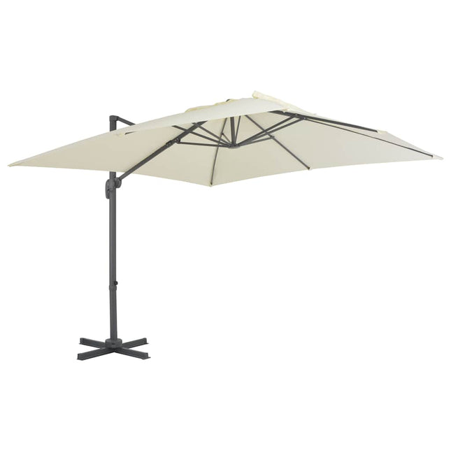fritstående haveparasol med aluminiumsstang 300x300 cm sand