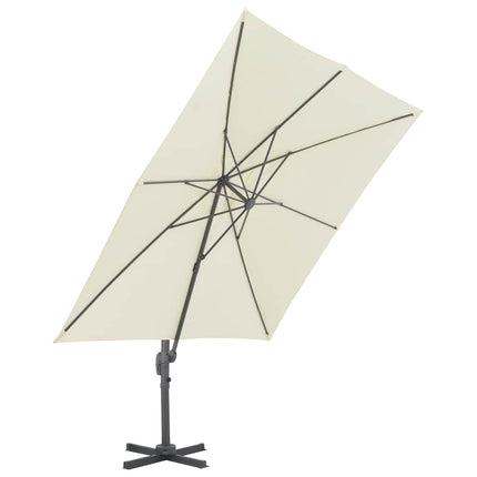 fritstående haveparasol med aluminiumsstang 300x300 cm sand