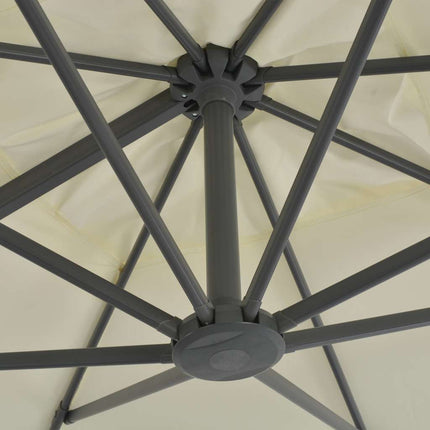 fritstående haveparasol med aluminiumsstang 300x300 cm sand