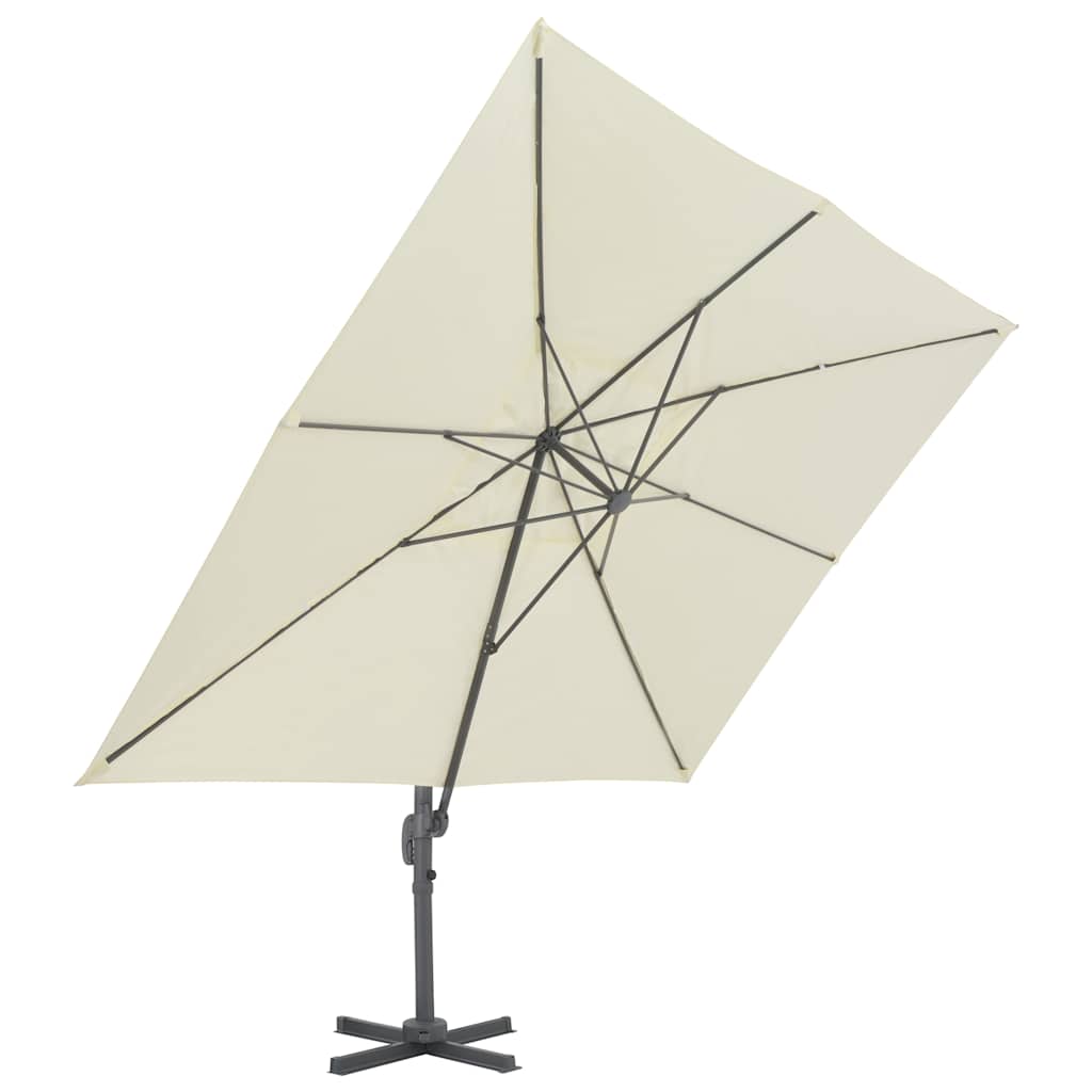fritstående haveparasol med aluminiumsstang 400x300 cm sand