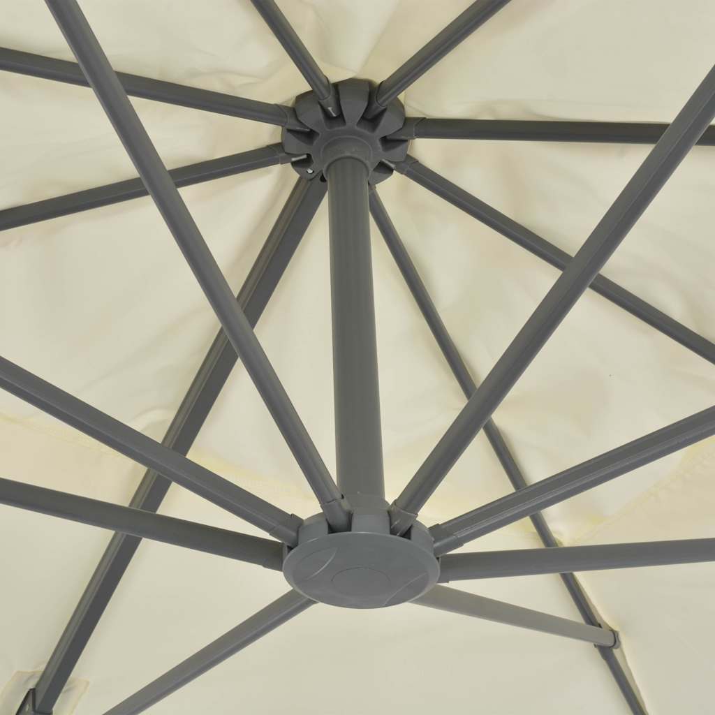 fritstående haveparasol med aluminiumsstang 400x300 cm sand
