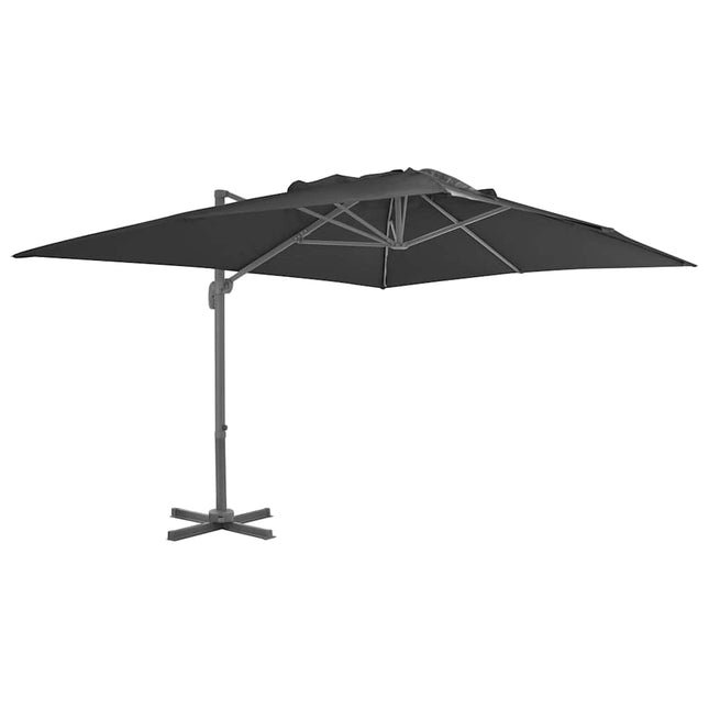 fritstående haveparasol med aluminiumsstang 400x300 cm antracit