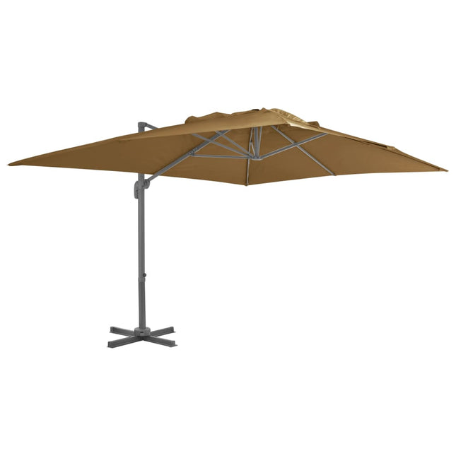 fritstående haveparasol med aluminiumsstang 400x300 cm taupe