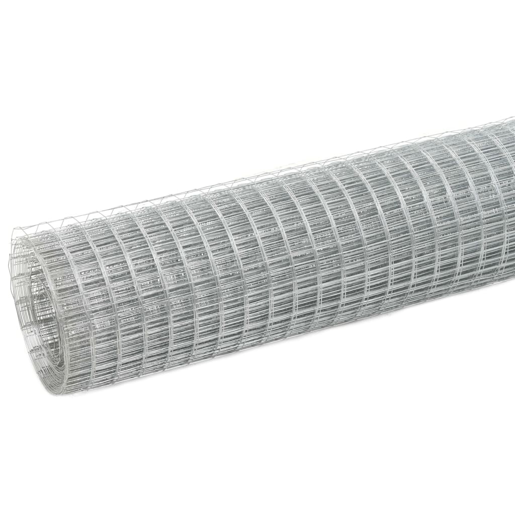 hønsenet galvaniseret stål 10 x 1,5 m sølvfarvet