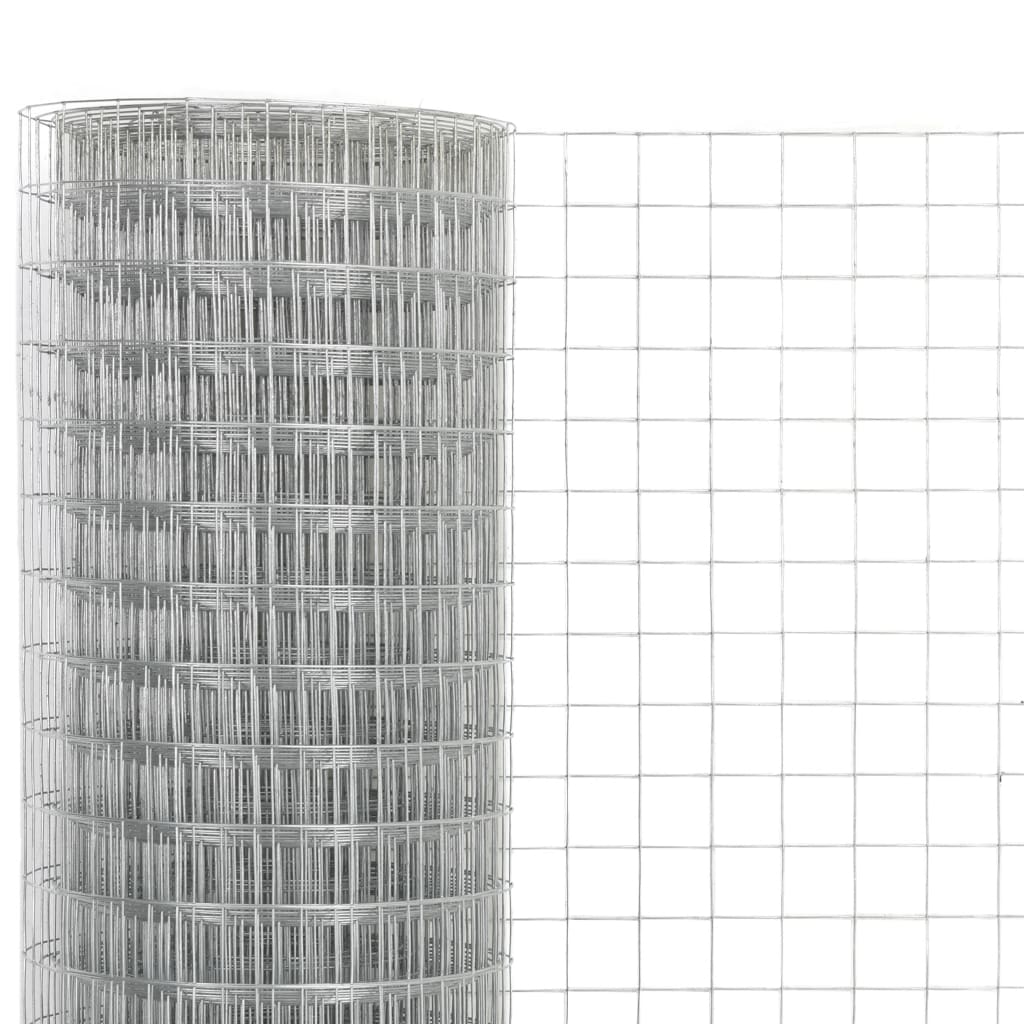 hønsenet galvaniseret stål 10 x 1,5 m sølvfarvet