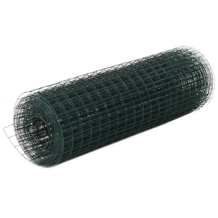 hønsenet stål med PVC-belægning 25 x 0,5 m grøn