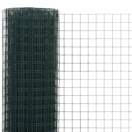 hønsenet stål med PVC-belægning 25 x 0,5 m grøn
