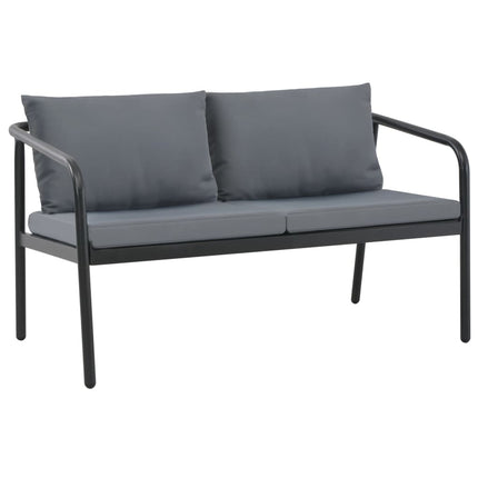 2-personers havesofa med hynder grå aluminium