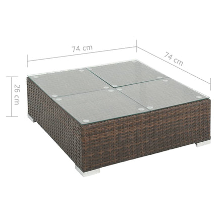 haveloungesæt 8 dele med hynder polyrattan brun