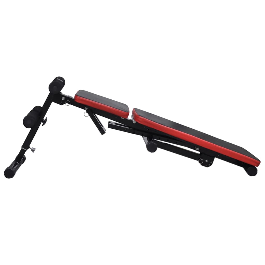 justerbar maveøvelsesbænk med vægtstang- og håndvægtsæt 60,5 kg