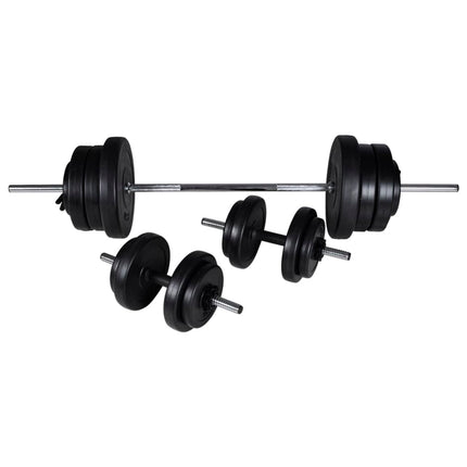 styrketårn med vægtstang- og håndvægtsæt 60,5 kg