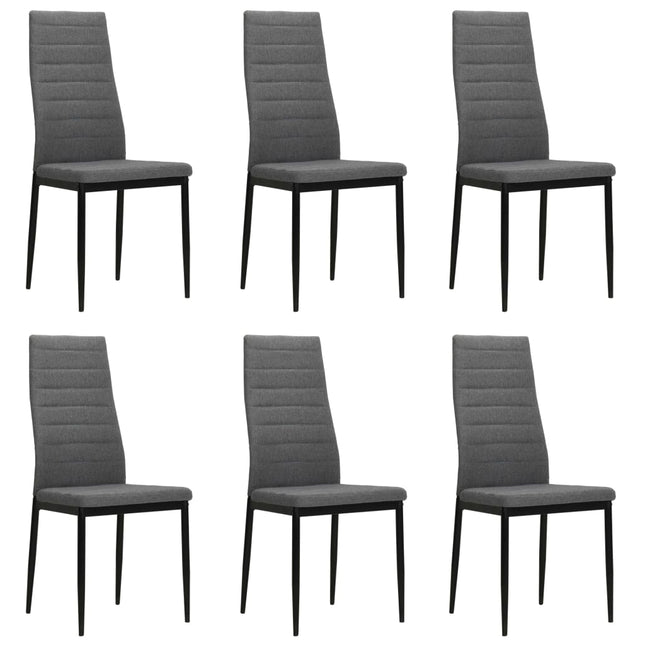 spisebordsstole 6 stk. stof lysegrå