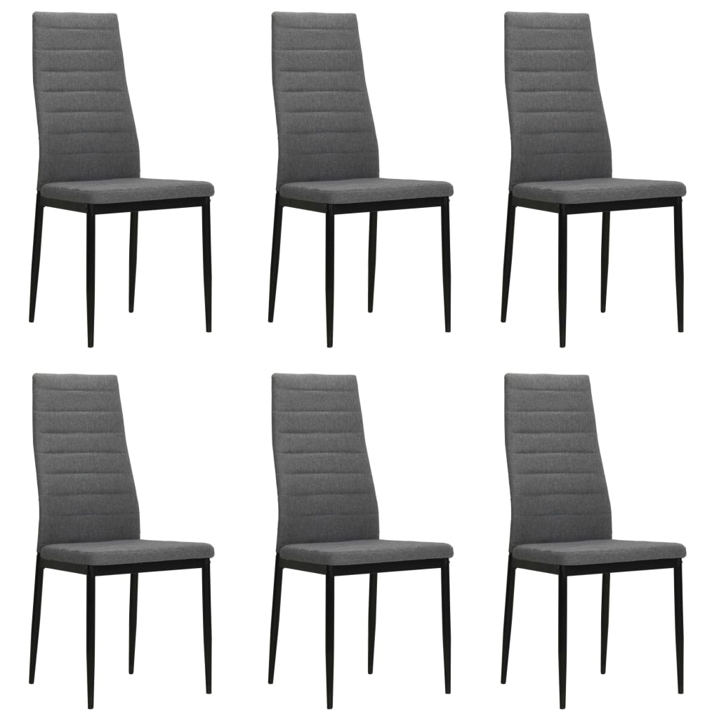 spisebordsstole 6 stk. stof lysegrå