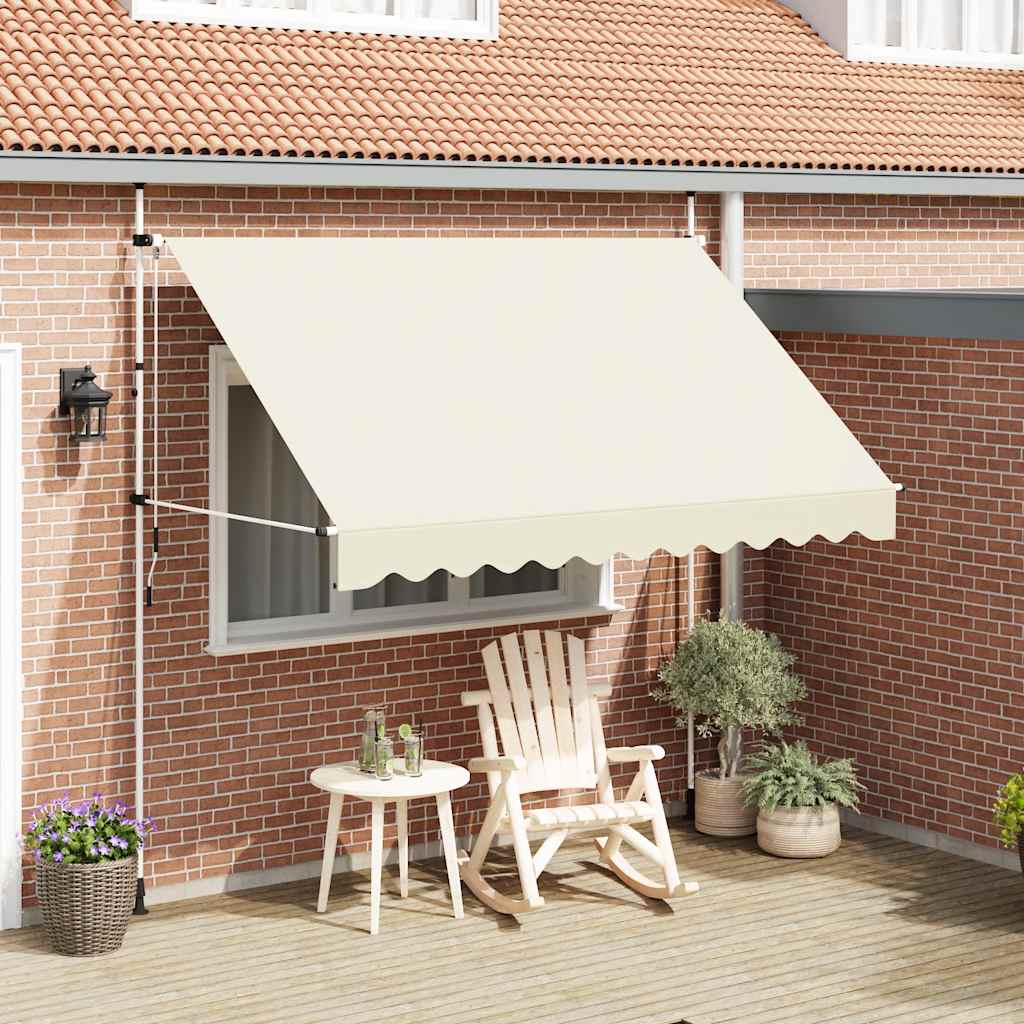 foldemarkise med manuel betjening 300 cm cremefarvet