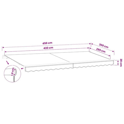 udskiftningsdug til markise 450x300 cm polyester cremefarvet