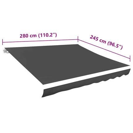 udskiftningsdug til markise 3x2,5 m polyester grå