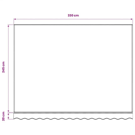 udskiftningsdug til markise 350x250 cm polyester grå