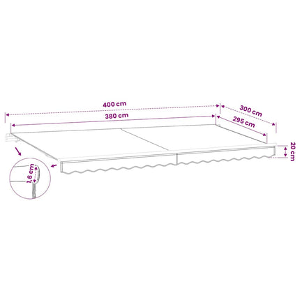 udskiftningsdug til markise 400x300 cm polyester grå