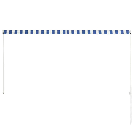 foldemarkise 250x150 cm blå og hvid