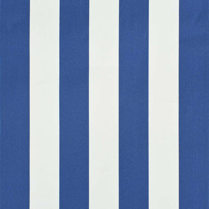foldemarkise 400 x 150 cm blå og hvid