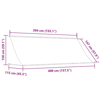 foldemarkise 400x150 cm gul og hvid