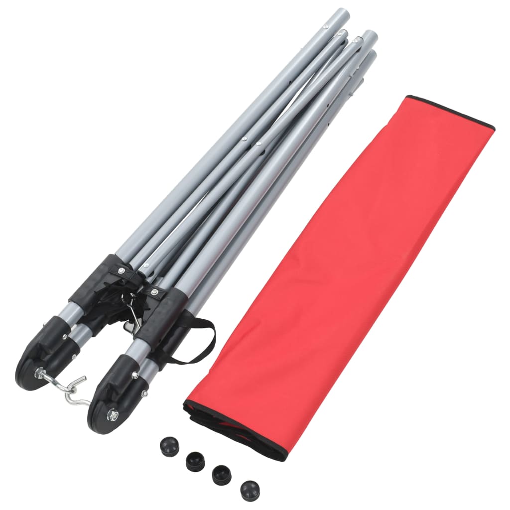 hængekøje med foldbart stativ rød