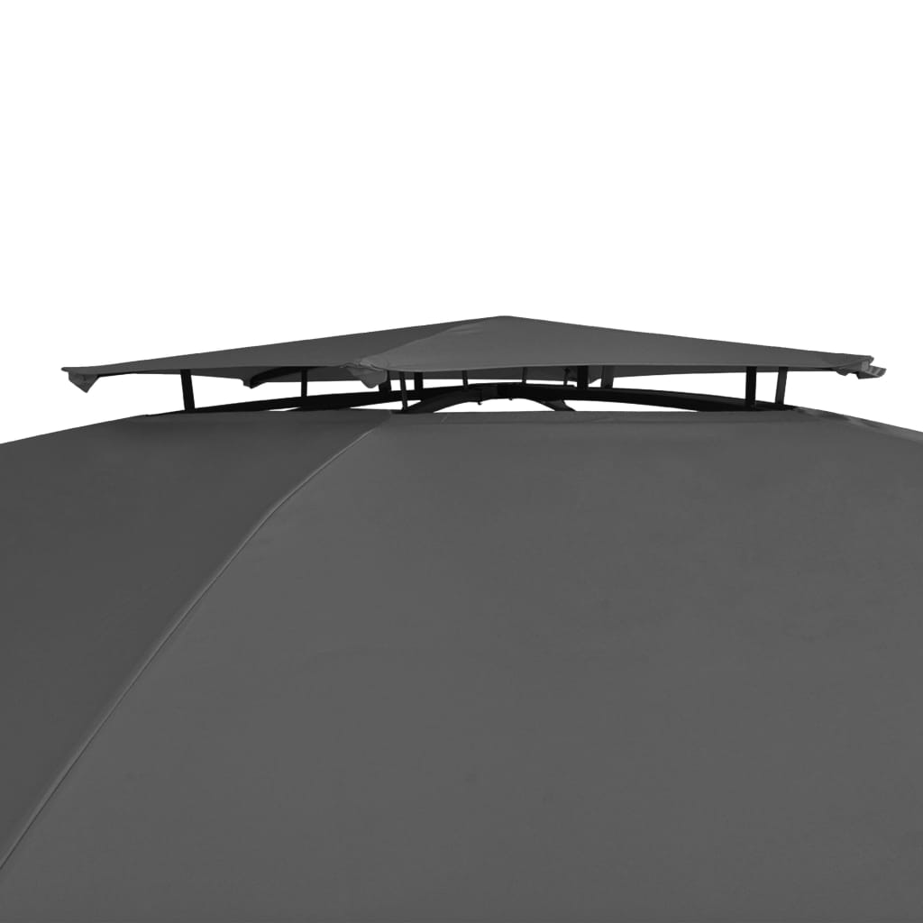 havebaldakin pavillontelt med gardiner sekskantet 360x265 cm