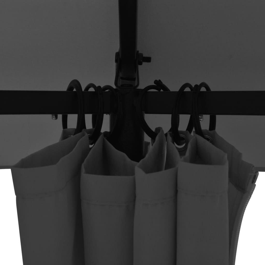 havebaldakin pavillontelt med gardiner sekskantet 360x265 cm