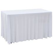 strækbare bordduge med skørt 2 stk. 183 x 76 x 74 cm hvid